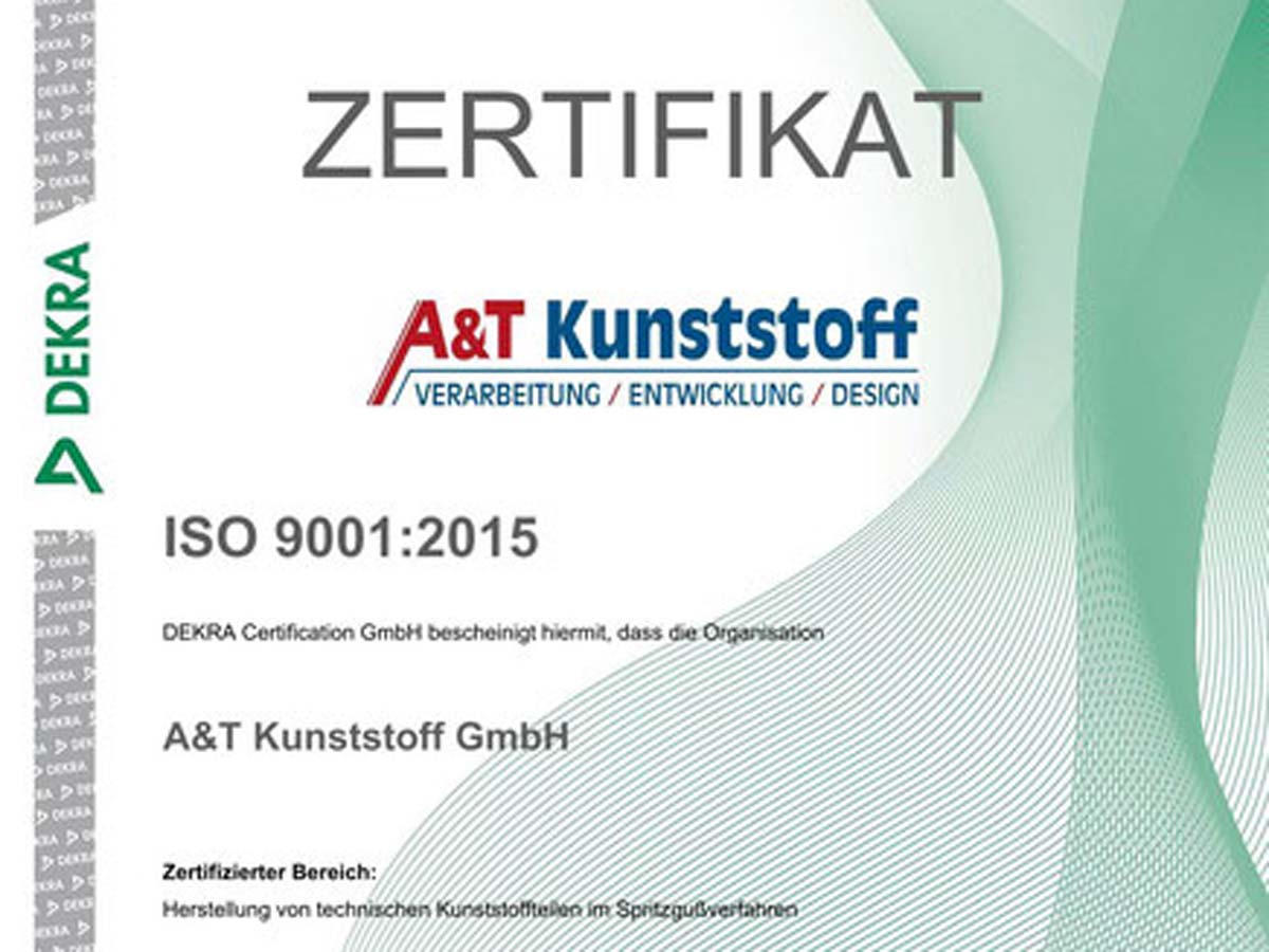 Zertifikat A&T Kunststoff